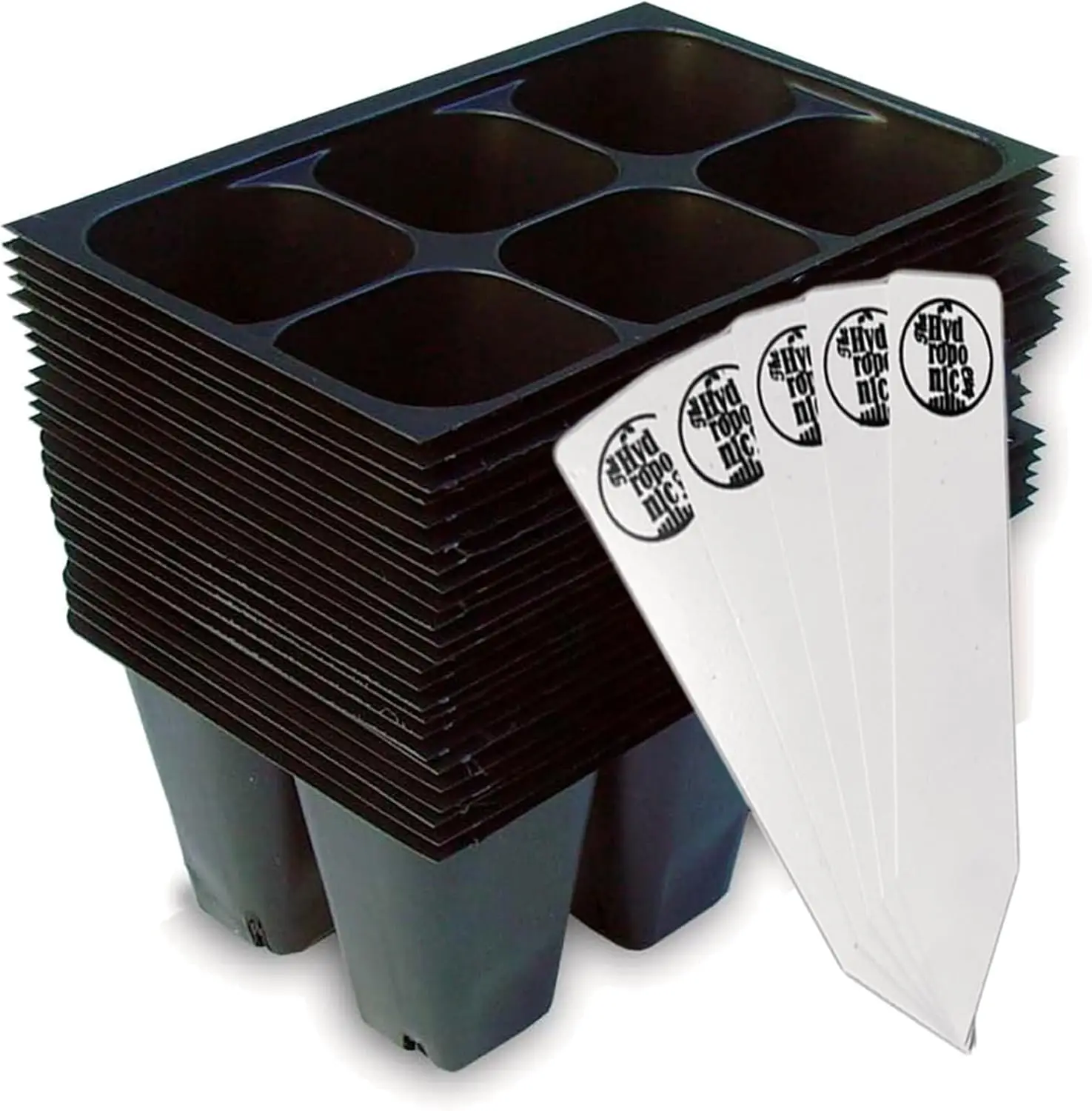 

Seed Starter Trays, 144 Cells (24 Trays - 6 Cells Per Tray) + Plant Stakes