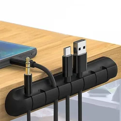 1pc Self-Adhesive Cable Organizer for Easy Wire and Data Cable Management - 7 Hole Black Wire Clips and Network Cable Clamps