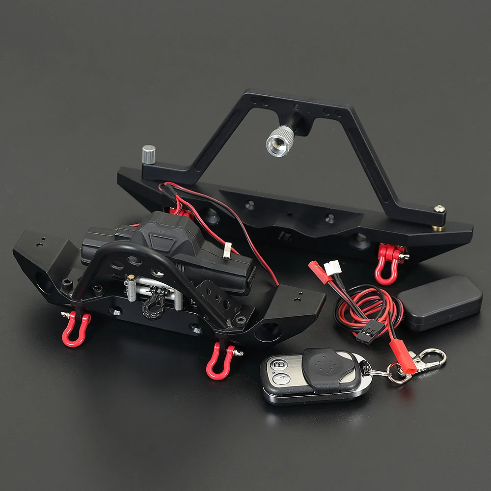 1/10 Scale RC Car Metal Bumper and Winch Wireless remote control for TRX4 Axial SCX10 Redcat GEN8 RGT 86100 TAMIYA CC01