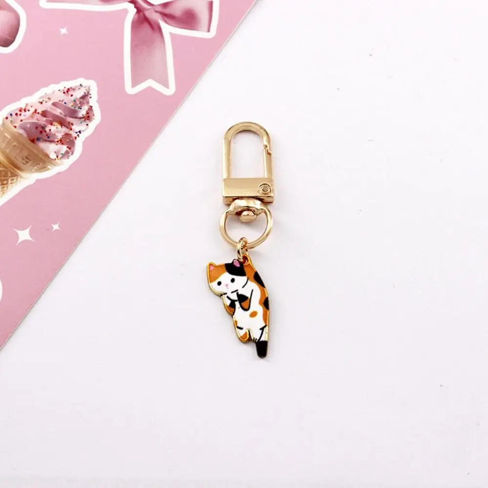 Creativity Korean Style Kitten Charm Alloy Keychains Animal Dripping Oil Baked Lacquer Bag Accessories Activity Gifts