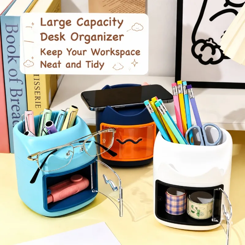 Multifunctional Desk Pen Holder Organizer INS Style High Appearance Storage Box for Students Office Study Stationery Holiday