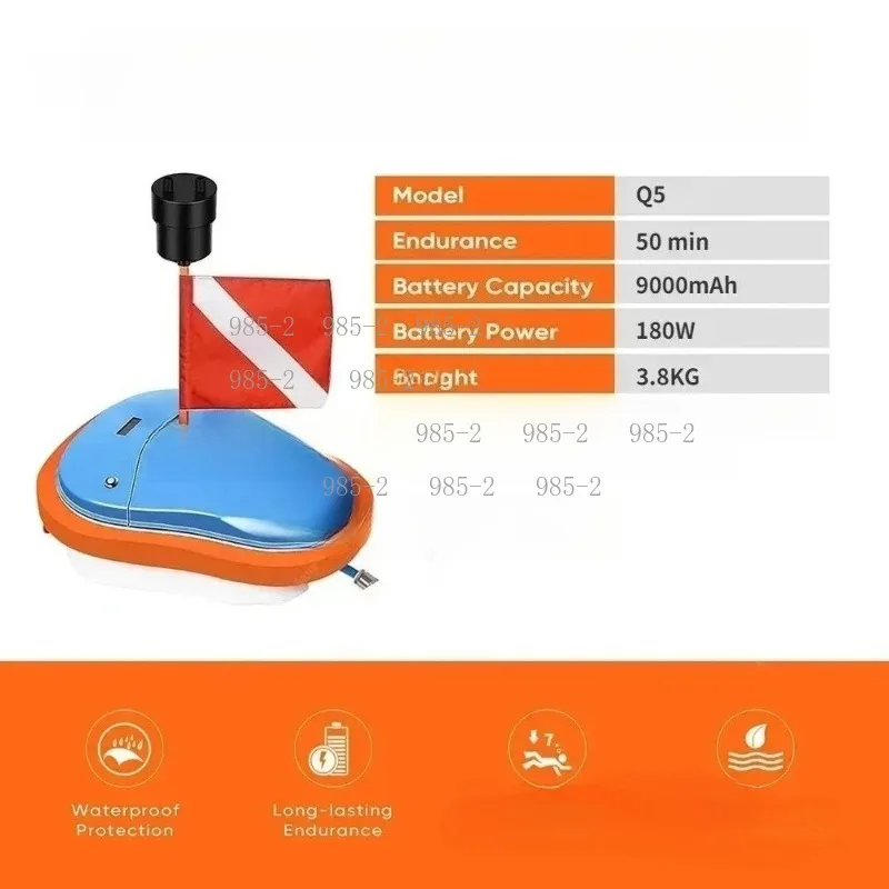 Portable Underwater Scuba Diving Ventilator, Dual User 15m Deep Floating Diving Device 7-10 Hours Working Time