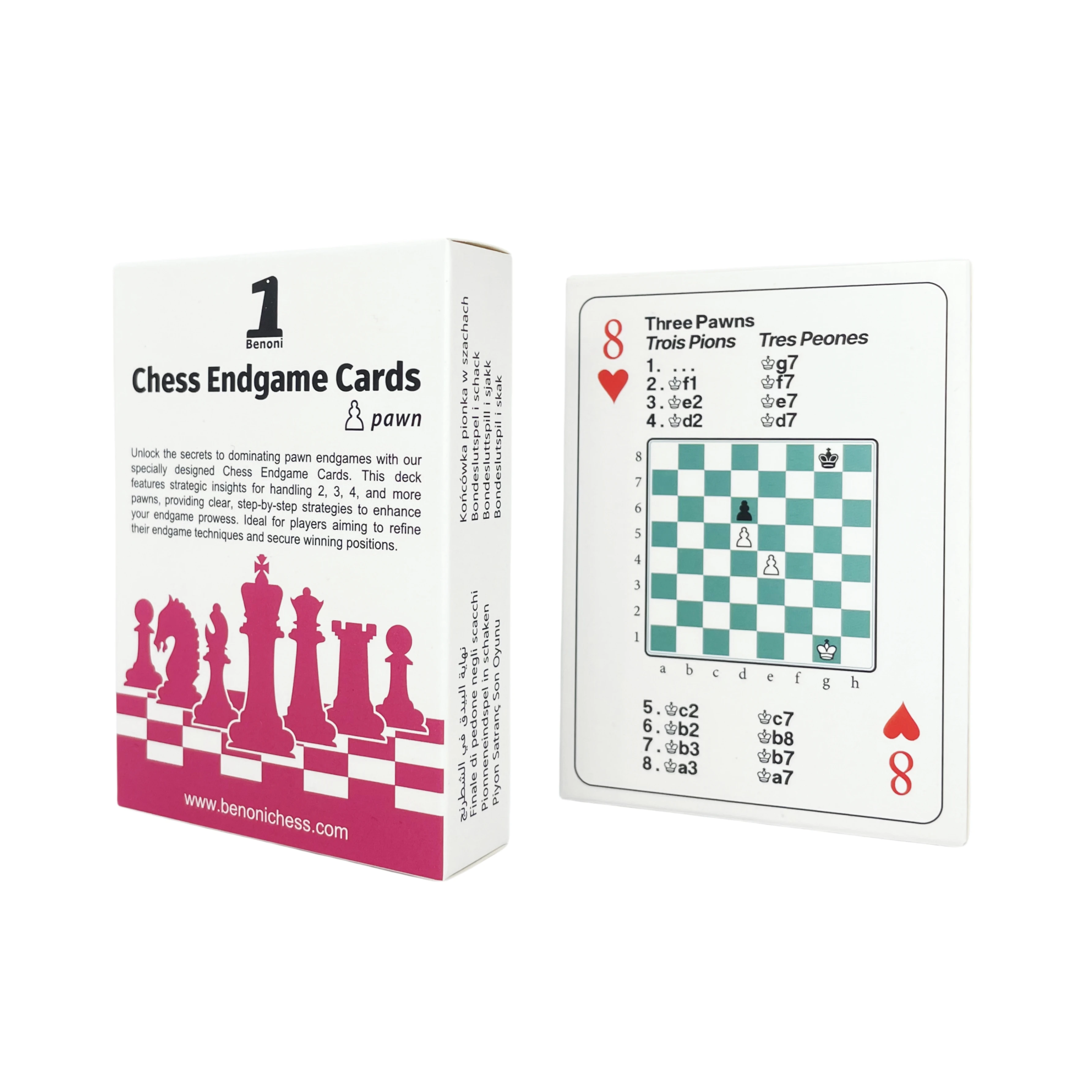 Benoni Chess Endgame Cards (pawn) – Master Chess Skills, Checkmate Tactics, Ideal Gift for Chess Enthusiasts