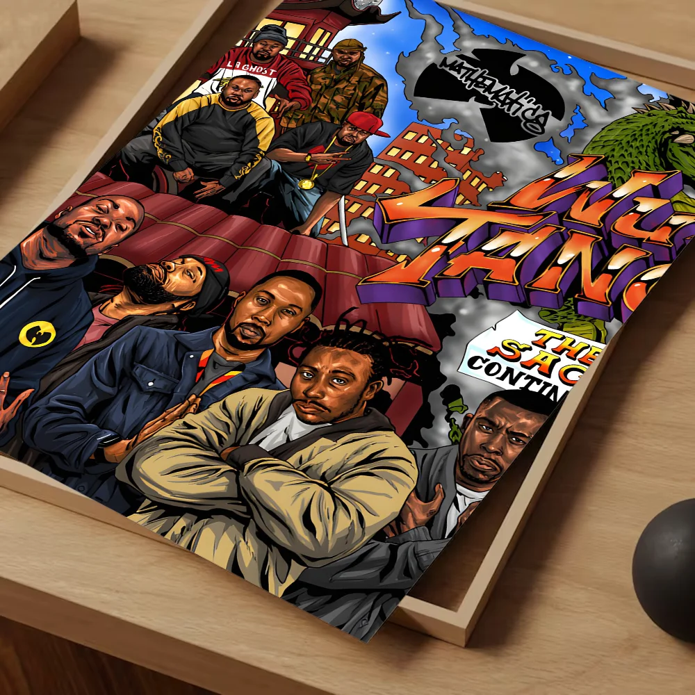 WU-T--TANG CLAN Classic Vintage Posters Waterproof Paper Sticker Coffee House Bar Home Decor