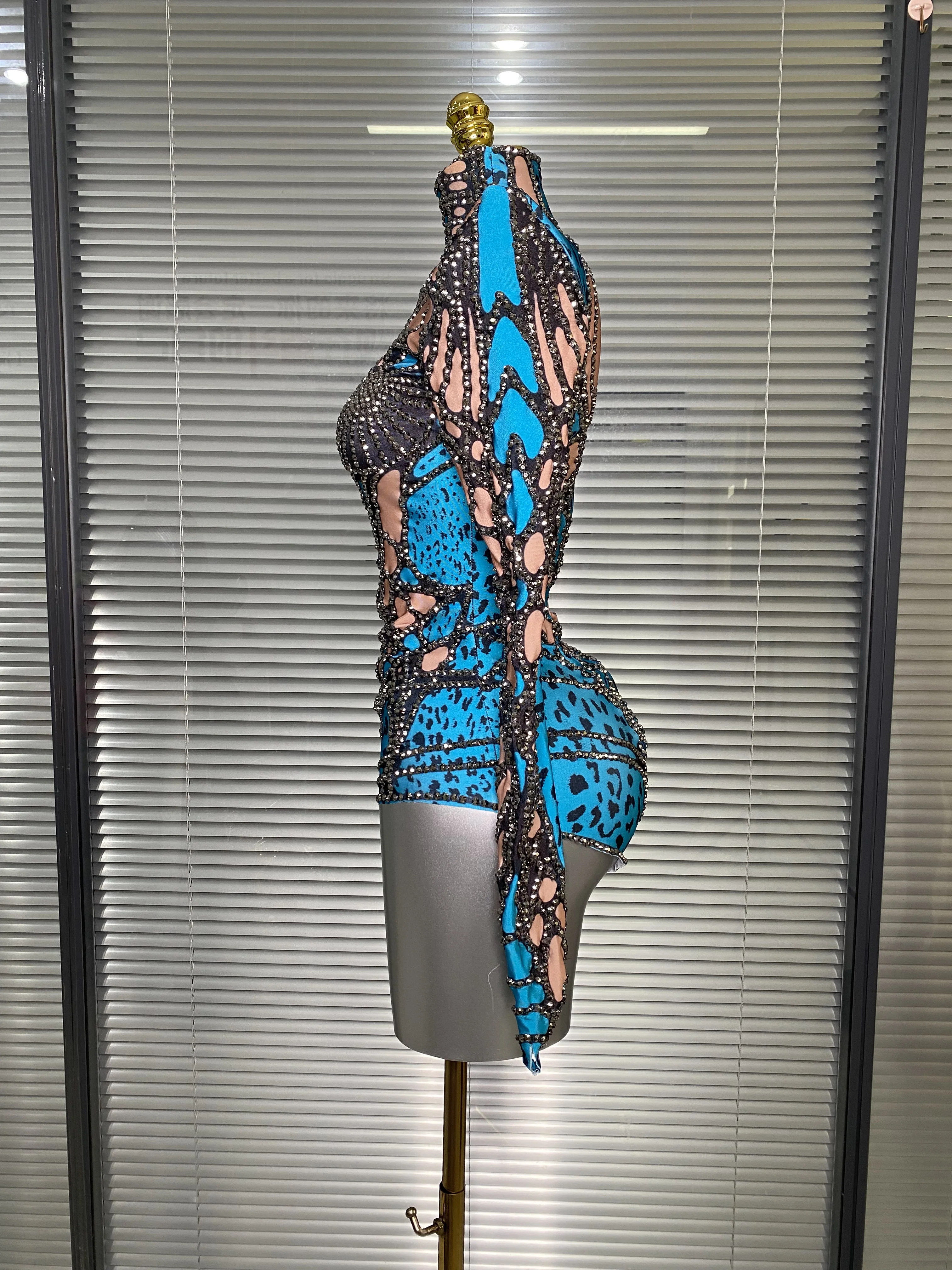 Celebrity nuove donne sexy maglia strass ragno sexy night club body one piece designer ballerino cantante costume tuta da festa