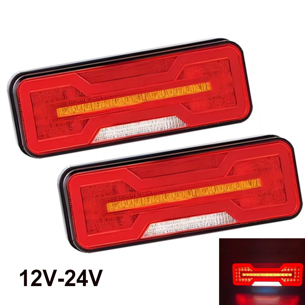 ATVOV 2PCS 12V 24V LED Combination Tail Light Turn Signal Brake Reflector Reverse Lamp Trailer Truck Tractor Camper Waterproof