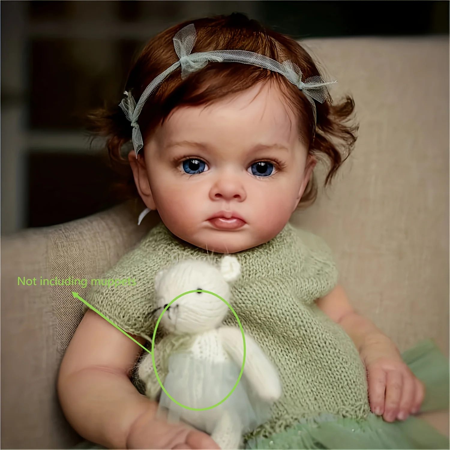 22-inch vinyl herboren prinsessenpop |   Levensecht meisjesspeeltje, blauwe ogen, handgeworteld haar, beweegbare, realistische huid en kenmerken,