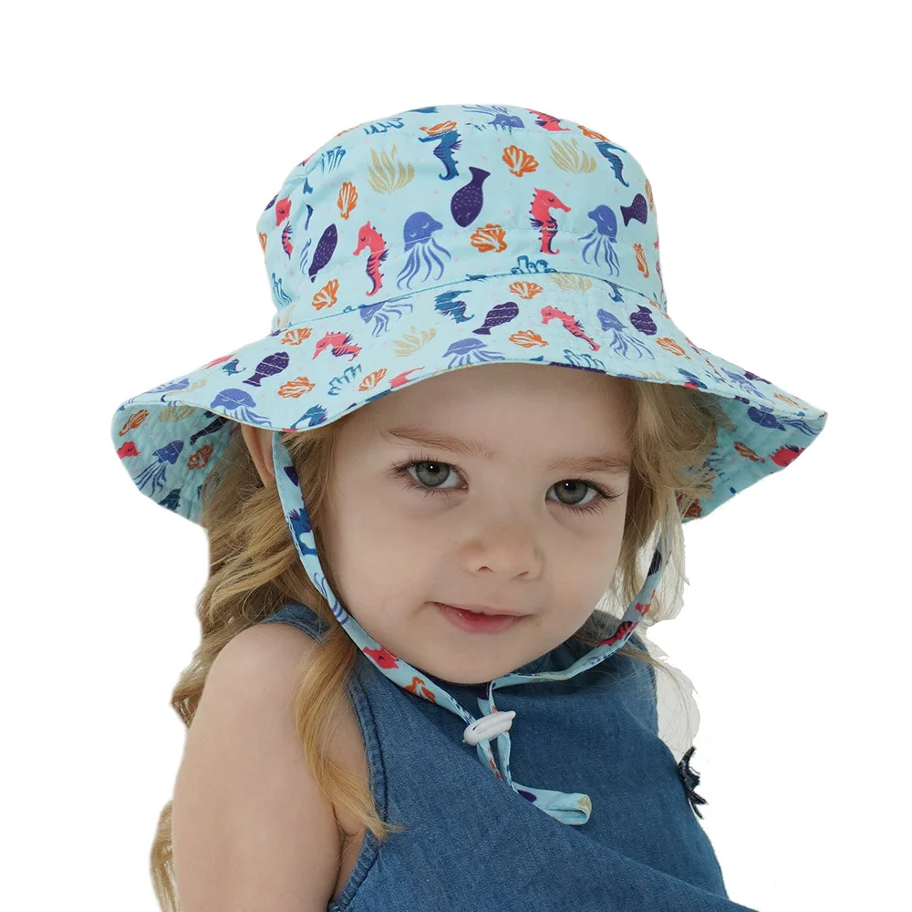 Summer Baby Sun Hat Baby Sun Hat for Girls and Boys Outdoor Anti UV Kids Beach Caps Bucket Cap