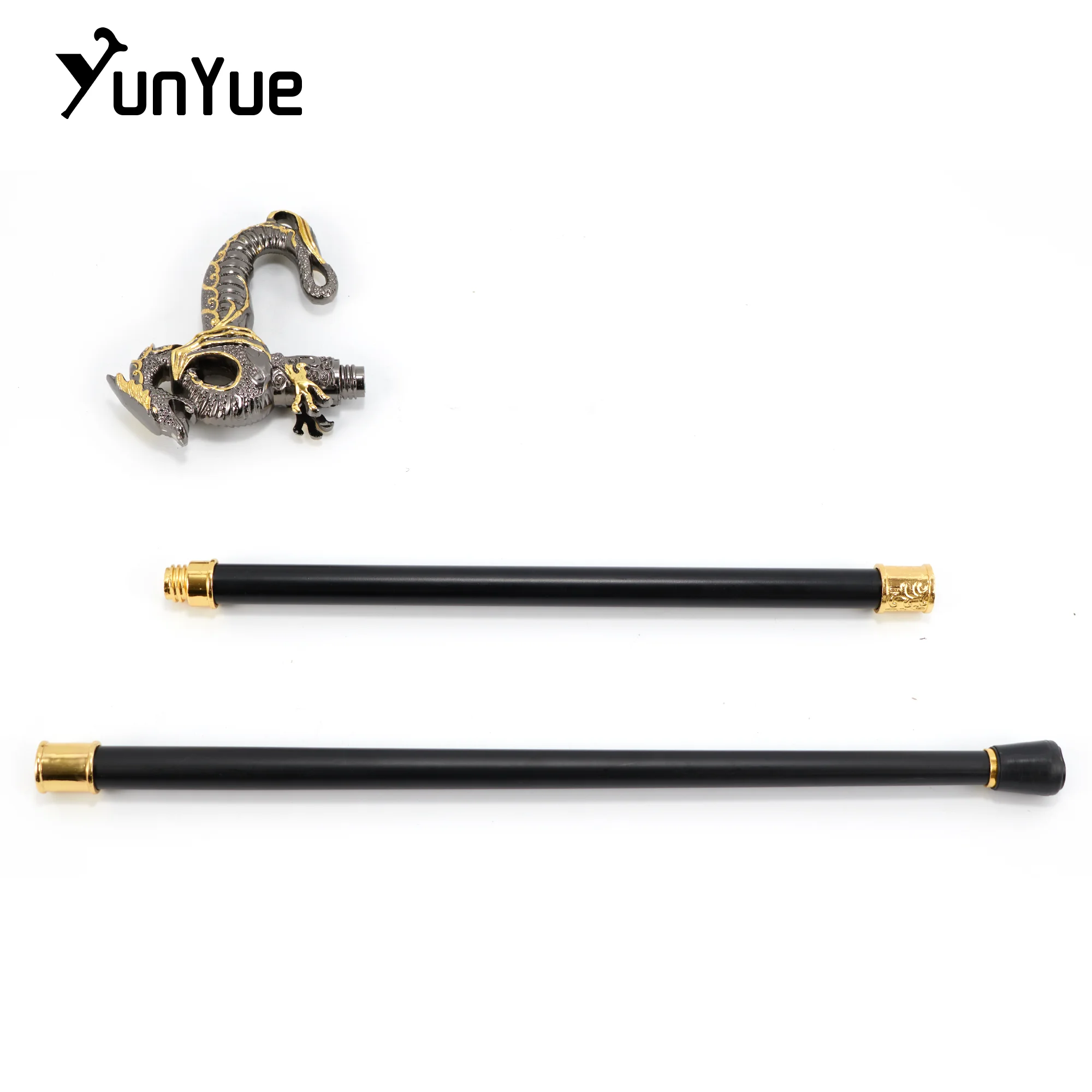 الذهب الأسود الفاخرة التنين مقبض موضة عصا للمشي للحزب رجل أنيق خمر اليد قصب سيدة فستان المشي قصب مقبض 93 سنتيمتر #6