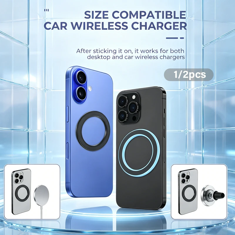 1/2pcs Phone Magnetic Holder for Magsafe Wall Strong Magnet Stand for iPhone 17 16 15 Pro Max Samsung Cellphone Sticker Bracket