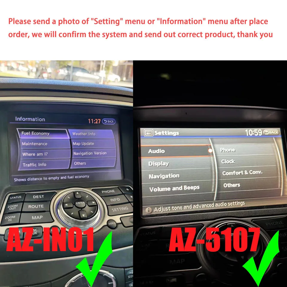 Wireless MirrorLink IOS CarPlay Android Auto Retrofit Solution for Infiniti G37 G35 G37s Sedan Coupe FX37 FX35 QX60 EX37 EX35