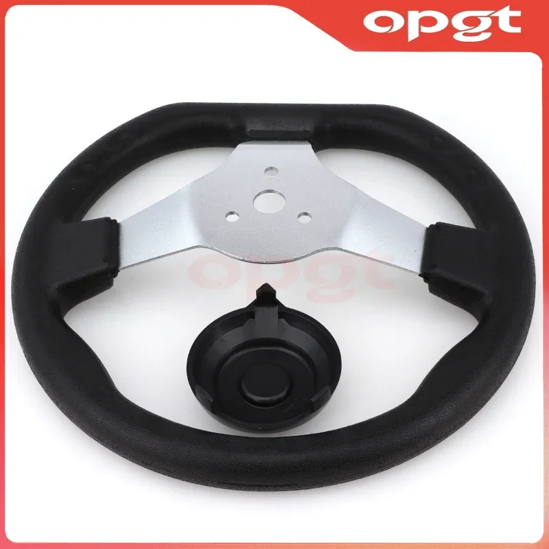 OPGT ATV 3Hole Steering Wheel Replacement Universal Suitable for Go Kart Steering Wheel Hardware with Cover Vehicle Accessories
