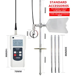 Digital flow meter FM-210V10 0.01-10.00m/s Portable water flowmeter Open channel river reservoir irrigation flow meter