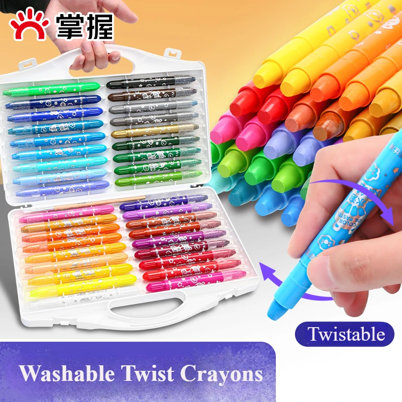 12/36/48 Twistable Crayons Washable Smooth Texture Crayon for Kids, Easy To Clean for Coloring, DIY Craft Project, Art Supplies