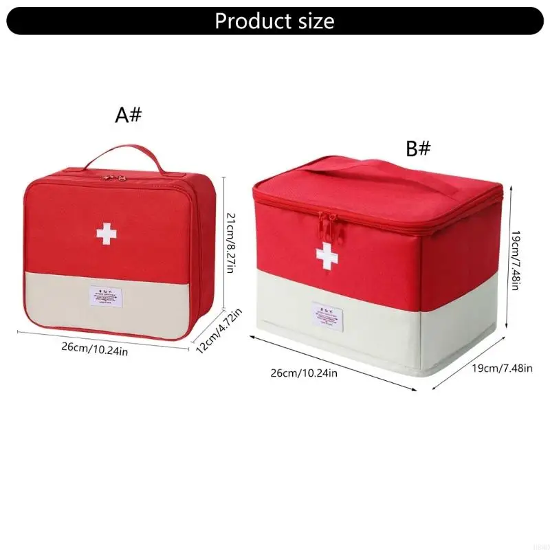 حقيبة تخزين للإسعافات الأولية ذات سعة كبيرة مع تصميم مقاوم للماء ومضاد للسقوط للمنزل والسفر والتنزه والتخييم وحماية السلامة H8WD
