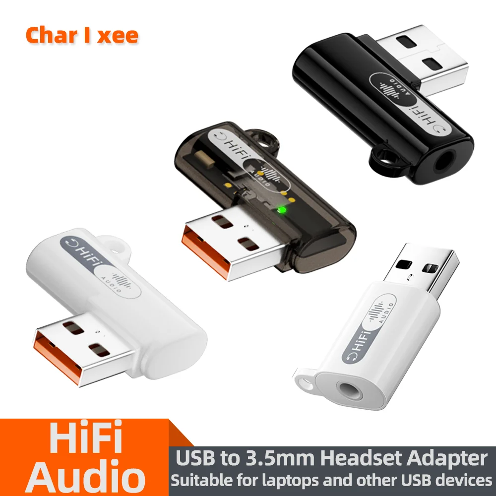 USB A Male to 3.5mm TRRS Female Headphone Adapter, Plug & Play HiFi Sound Card for Laptop Desktop Game Console