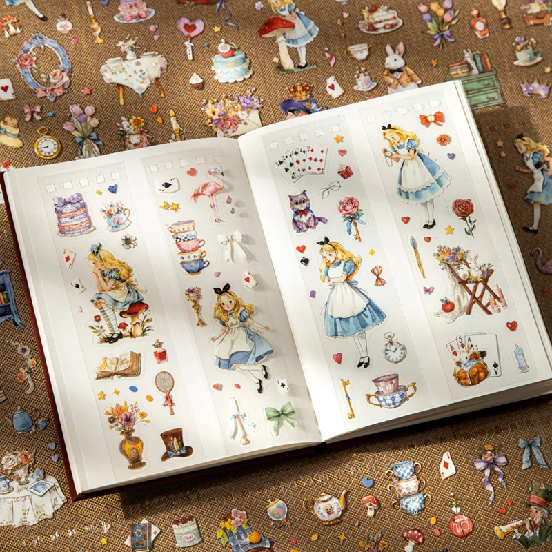 

1pack/2pack Die-Cut PET Sticker Book Into Wonder Series Fairy Tale Theme Large Capacity Single Style stickers
