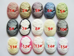 100 pz 18mm x 25mm 15 colori ovale Flatback resina Beauty Head Lady Cameo Charm Finding, Kit di decorazione del telefono, accessorio fai da te gioielli