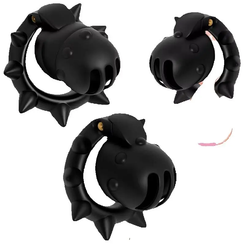 BDSM Spike Design Chastity Cage 3D Printed Chastity Lock Sissy Penis Bondage Abstinence Cock Ring Adult Sex Toys for Man Gay 18+