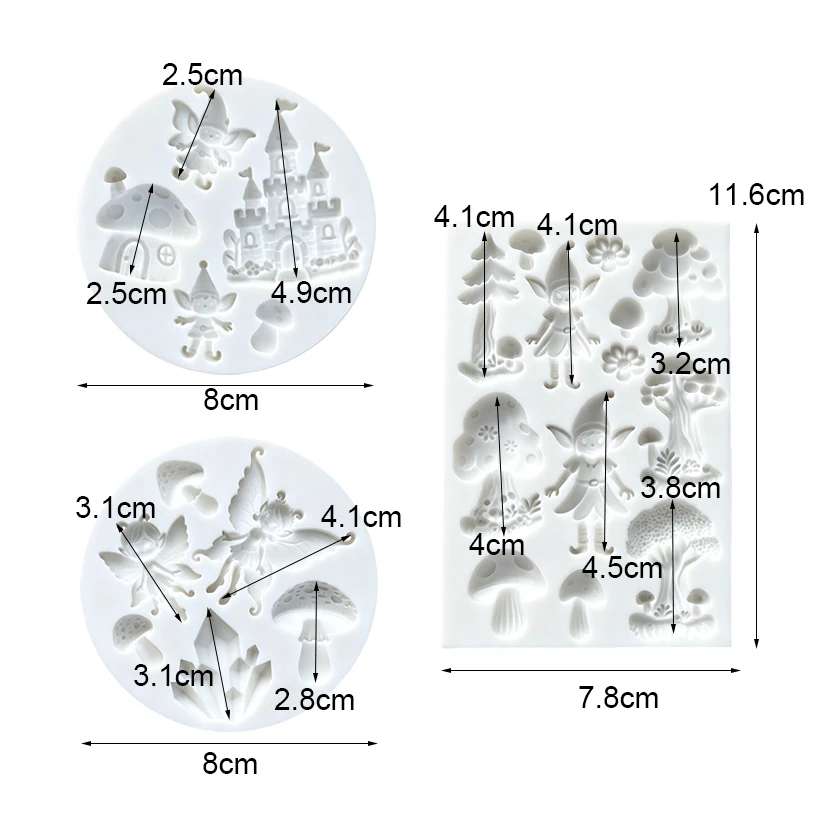 Mushroom Fairy Forest Castle Silicone Sugarcraft Mold Cupcake Baking Mould Fondant Cake Decorating Tools - view 6
