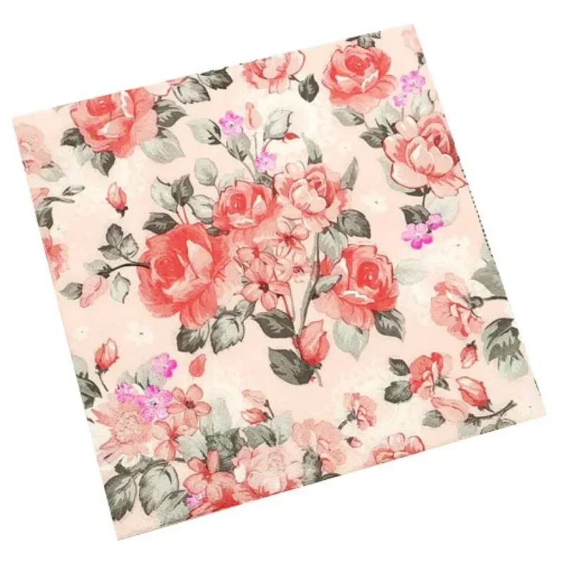 20pcs/pac 33*33cm 2-Ply Colourful Printed Napkins Red Flowers and Grass Models 2 Ply Paper Wedding Restaurant Decorative Paper