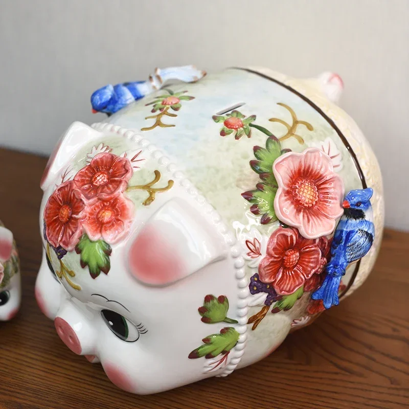 

Ceramic piggy bank living room decoration, high-end ornaments, TV cabinet side decoration, housewarming home accessories, gifts