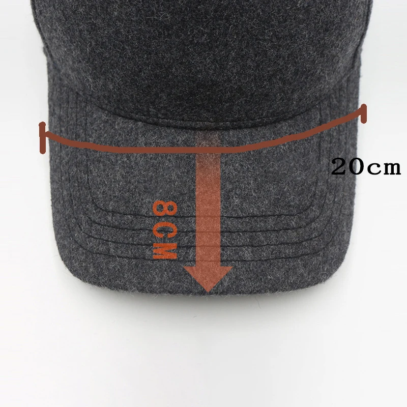 Adult Large Size Full Closed Woolen High Top Baseball Cap Unisex Oversize Big Head Plus Size Fitted Felt Winter Baseball Cap image 4