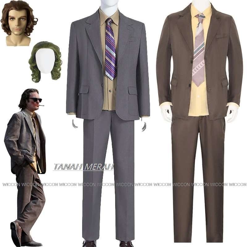 Arthur Cosplay Fleck Costumes Mens Suit Wig Halloween Clown 2024 New Movie Halloween Party Cosplay Joaquin Folie Phoenix Deux