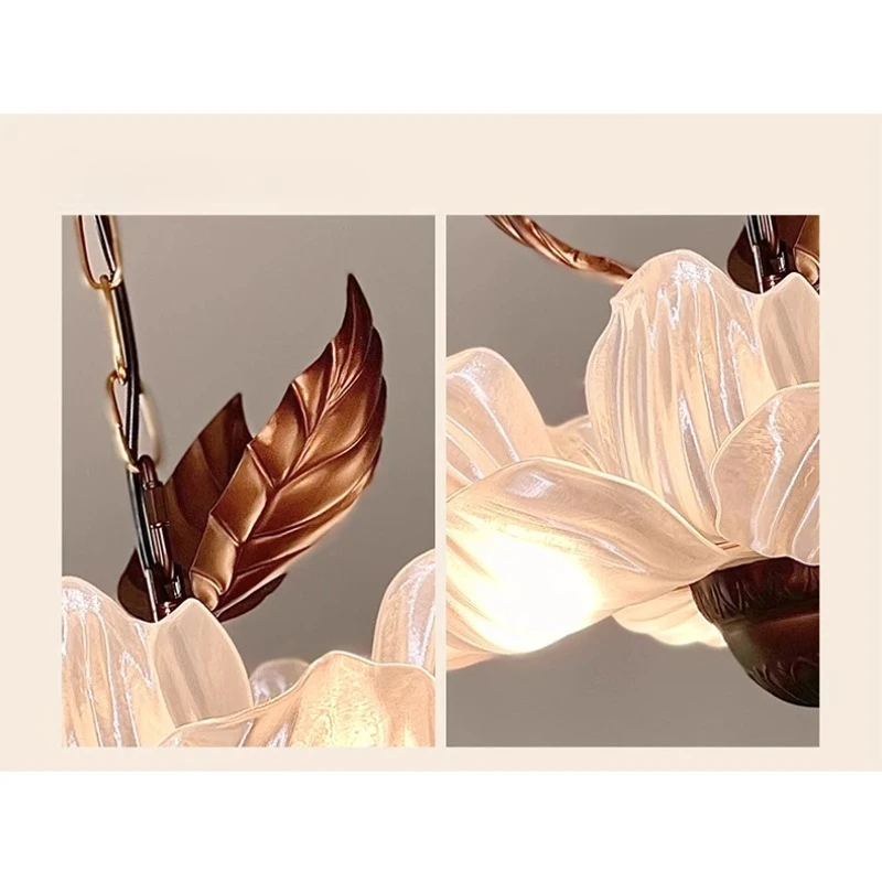 Medieval French retro petal pendant light LED living room dining room bedroom ceiling mounted home
