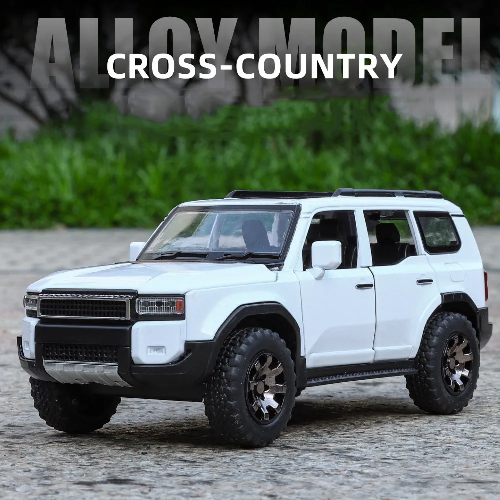1:32 coches de aleación Prado Land Cruiser, modelo de juguete, rueda extraíble, puertas de vehículos todoterreno en miniatura, SUV abiertos para niños, los mejores regalos