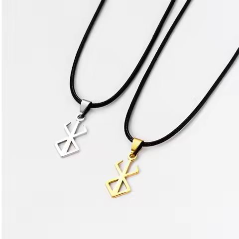 1pc Berserk Sword Necklace Mirror Polishing Stainless Steel Fashion Pendant Choker Cosplay Accessory Jewelry