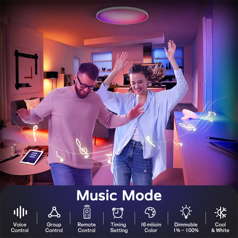 Smart Led Ceiling Light 24W Ro - đánh giá và giá Audio Music Apps
