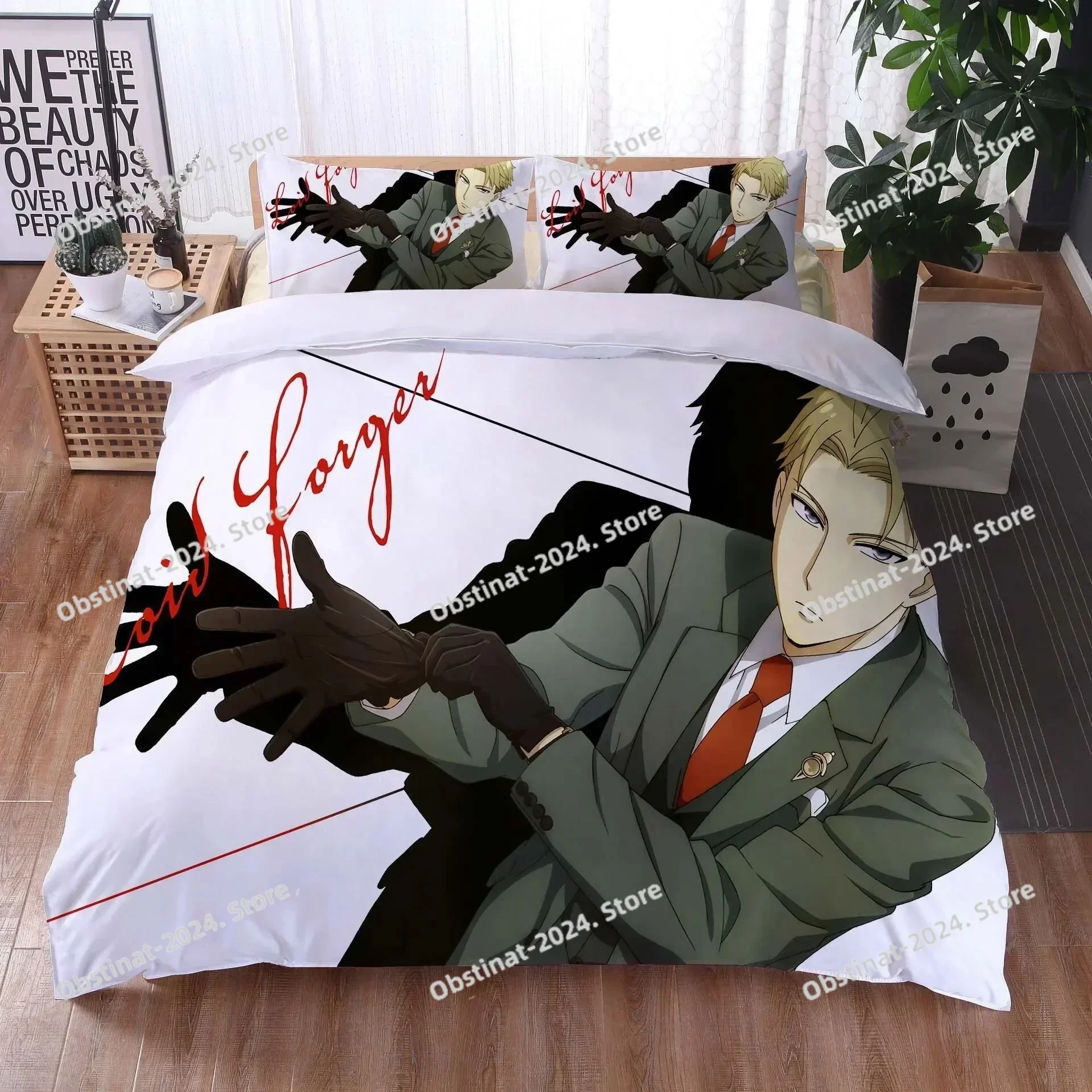 2025 Anime Spy Family Anya Bedding Set Printed Bed Set Duvet Cover Sheet Pillowcase Bed Full Quilt Cover Soft Queen King Size