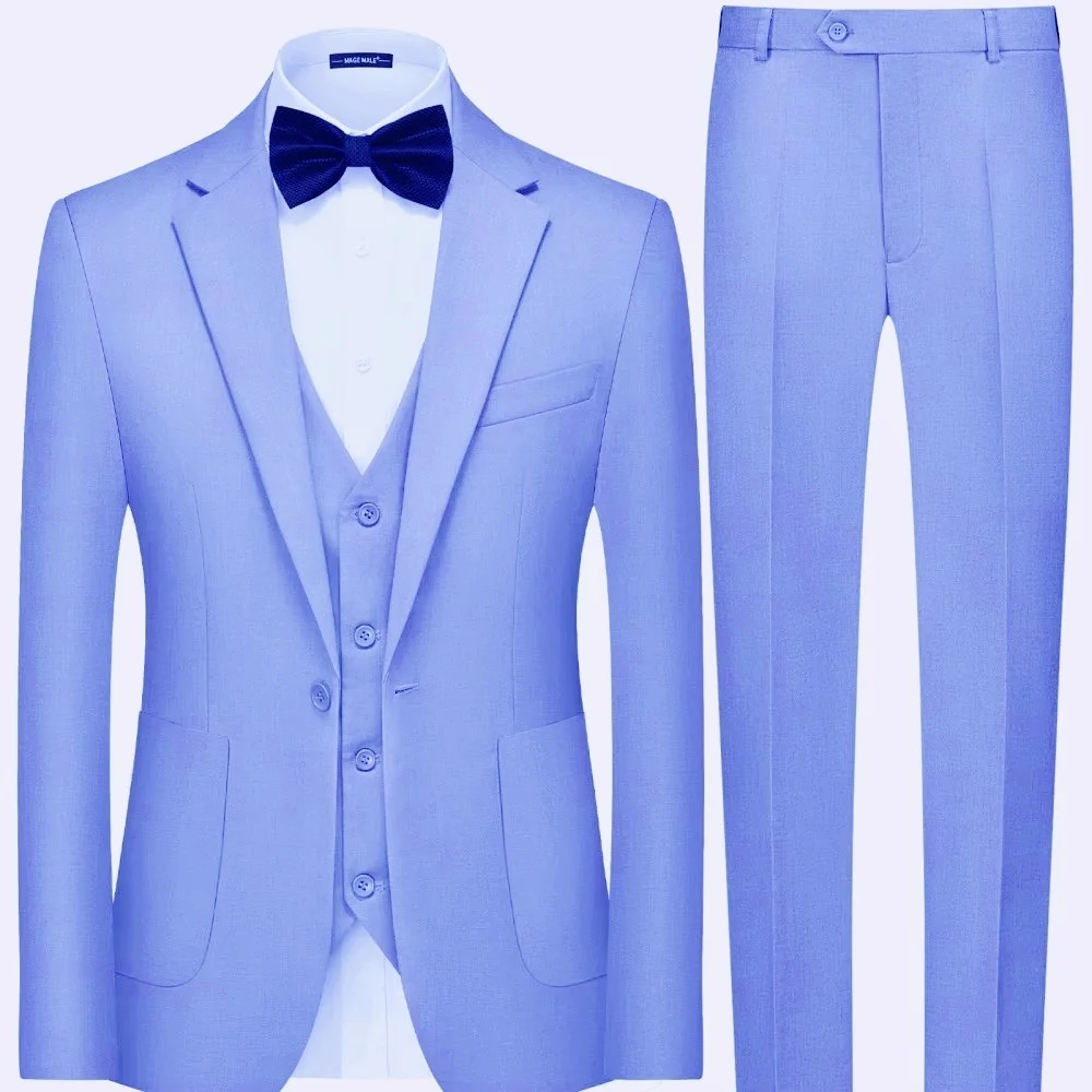 

Мужской костюм из трех предметов (куртка + жилет + брюки), комплект, новая облегающая модная высококачественная мужская официальная одежда для вечеринок