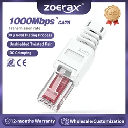 ZoeRax 1PCS Tool Free RJ45 CAT6 Connector Ethernet Termination Plugs,  23AWG to 26AWG Cable Internet Plug Installation Toolless