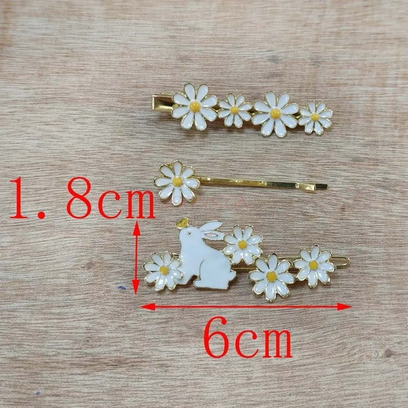 Daisy rabbit banger clip sweet girl cute clip rabbit flower hairpin clip