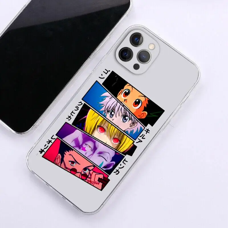 Cute Hunter X Hunter Transparent Phone Case For iPhone16 15 14 13 12 11 Pro XR X MAX Plus HXH Anime soft silicone Cover Fundas