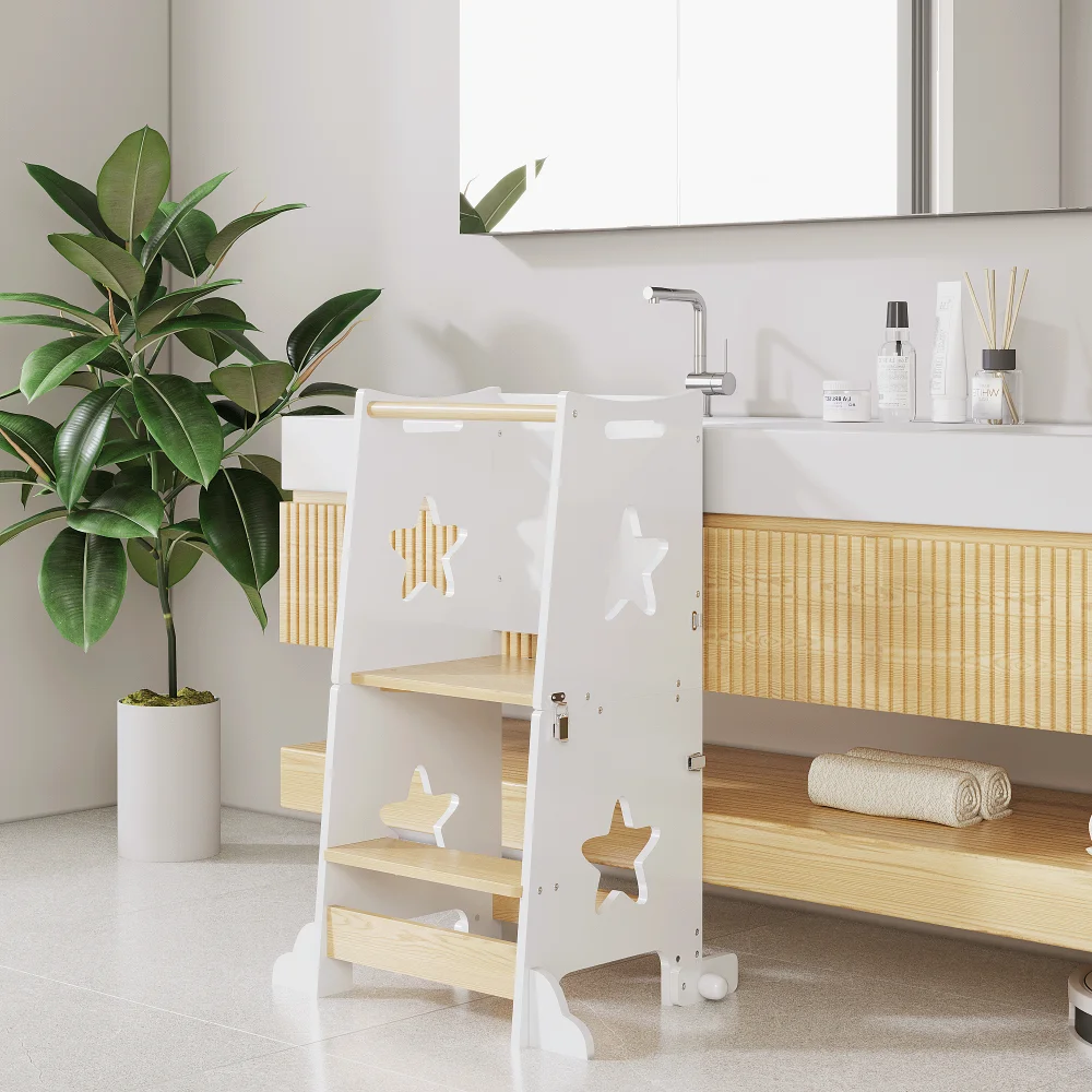 オラベス 3-in-1 幼児用キッチンステップスツール、折り - Toddler Learning Tower のレビューと価格
