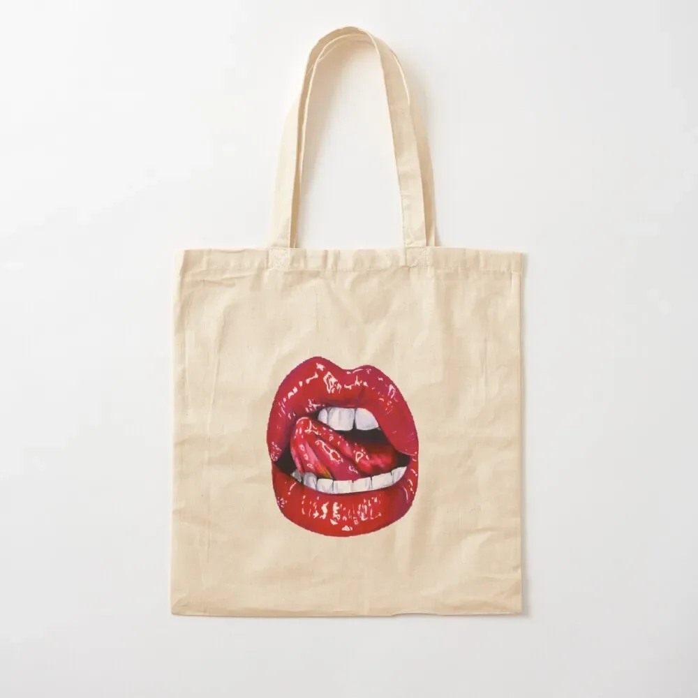 Red Lips Tote Bag canvas shopping bag tote bag screen Canvas