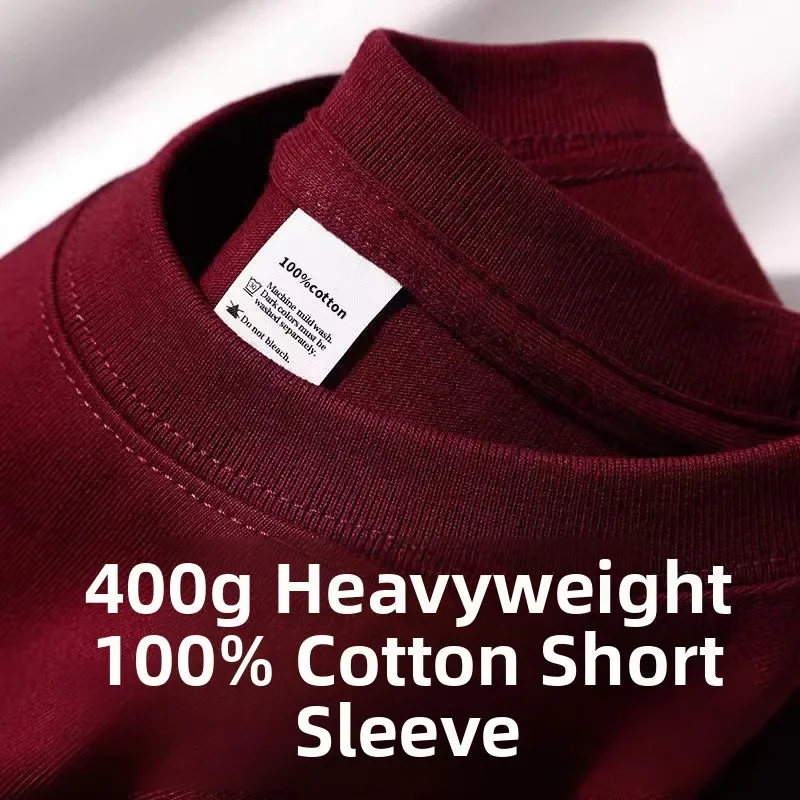 Zwaargewicht T-shirt van puur katoen met korte mouwen Tianqing Kleur Zomer Losvallend Unisex Basic Sle Comfortabel Ademend Casual...