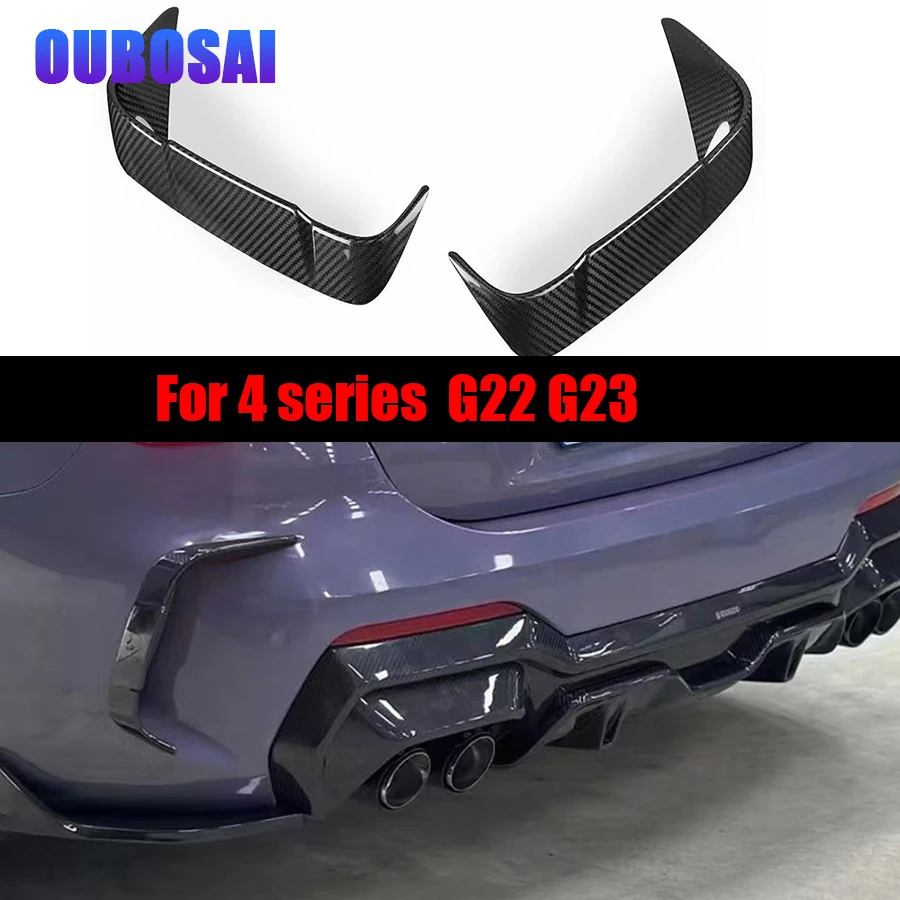 

For BMW 4 Series G22 G23 2020+ 425 430i Carbon Fiber Car Rear Bumper Splitter Spoiler Canard Air Knife Surround Trim auto parts