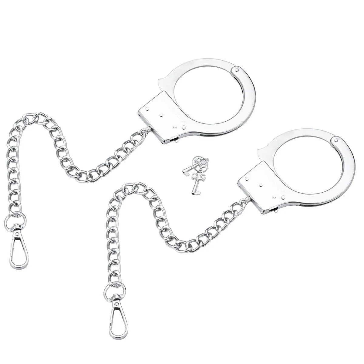 DUTRIEUX Adjustable Stainless Steel Handcuffs With Anal Plugs SM BDSM Bondage Restraints Metal Cuffs Chain Sex Toys For Adult