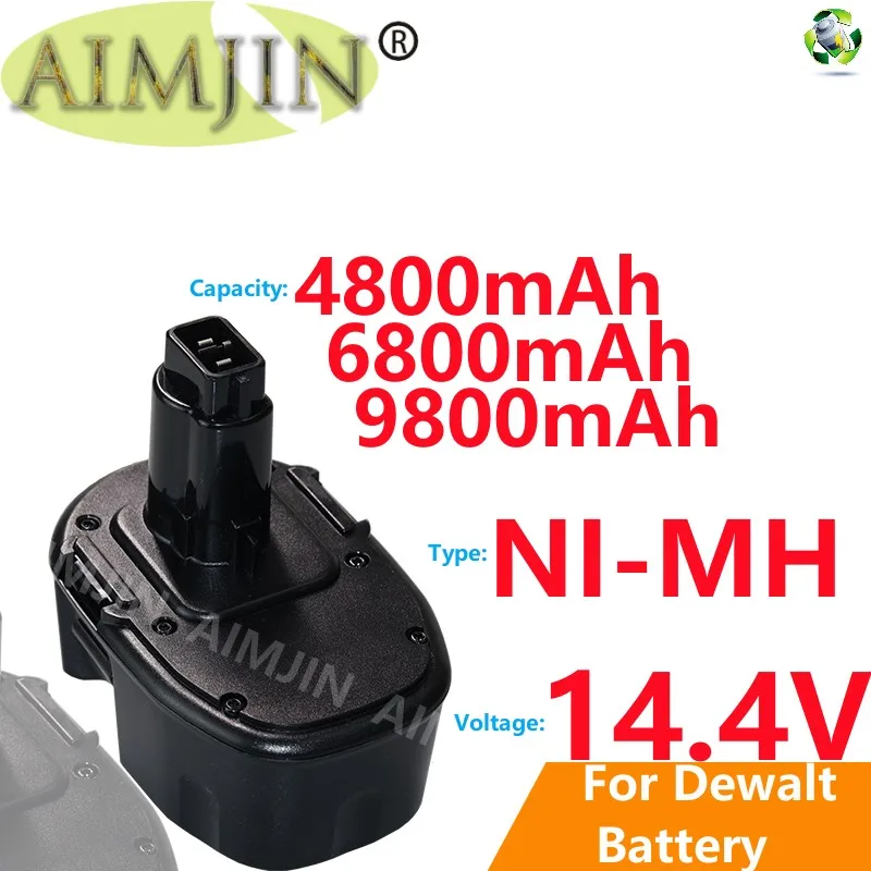 

for Dewalt 6800mAh 14.4V Ni-MH Replacement Battery 14.4V XRP DC9091 DC9094 DW9091 DE9091 DE9092 14.4 Volt Cordless Power Tools