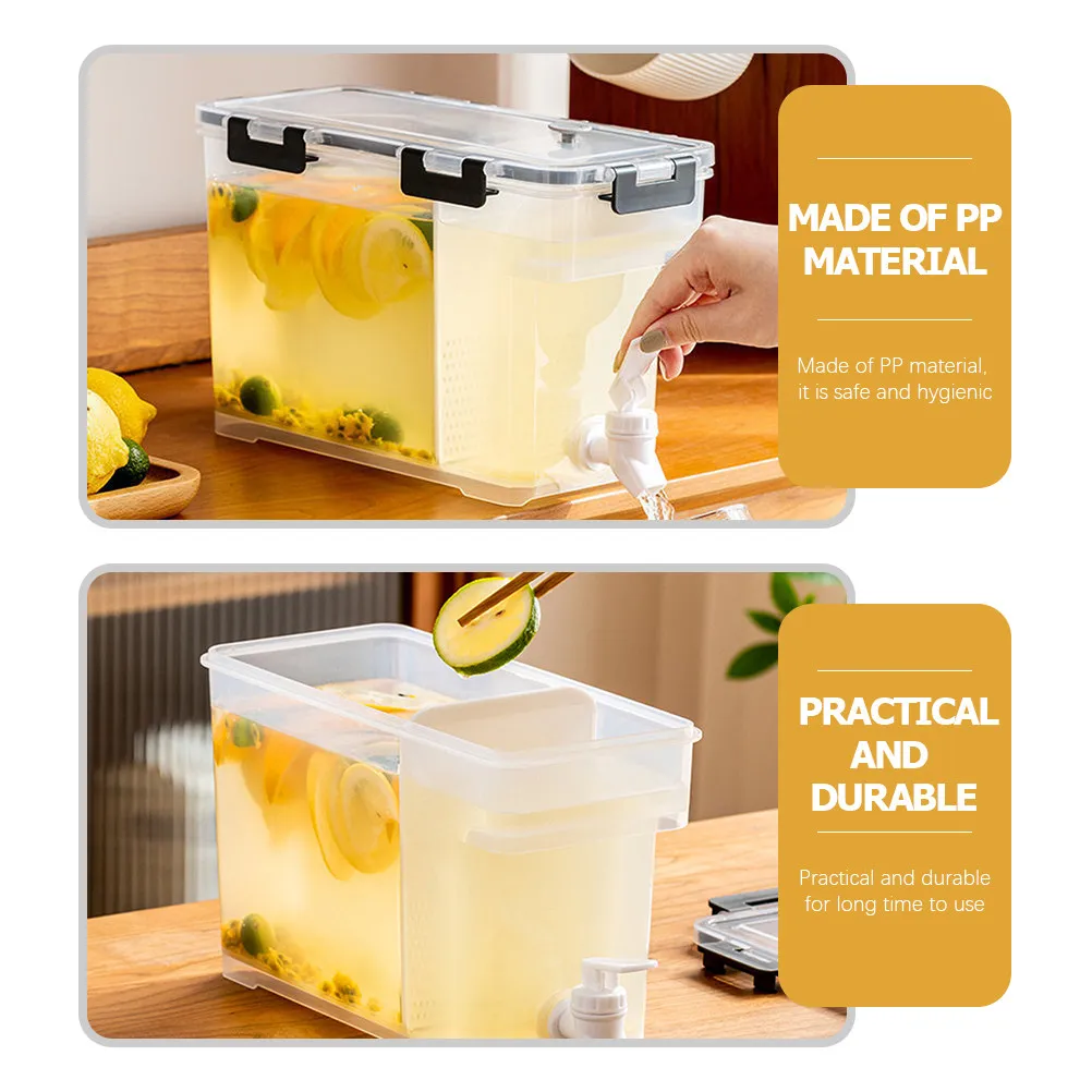 

Big Size Juice Dispenser with Faucet PP Material Drink Container for Home Refrigerator Lemonade Tea Brewing Storage Use