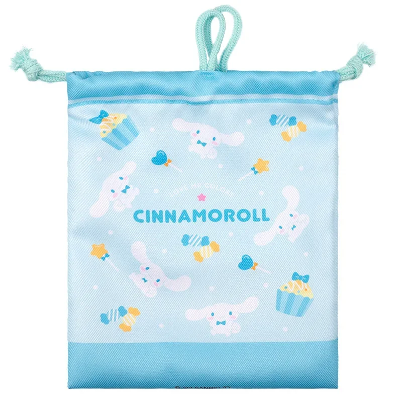 Sanrio Cinnamoroll Drawstring Bag Anime Storage Organize Bag Cartoon Women Tote Shopping Bag Travel Portable Sundry Clothing Bag