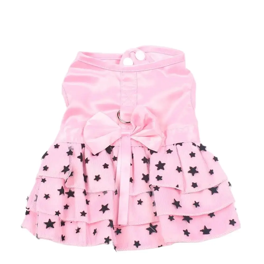 Dog Cat Dress Shirt Bow&Stars Design Pet Puppy Skirt Spring Summer Apparel 2 Colors