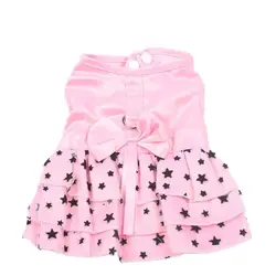 Dog Cat Dress Shirt Bow&Stars Design Pet Puppy Skirt Spring Summer Apparel 2 Colors