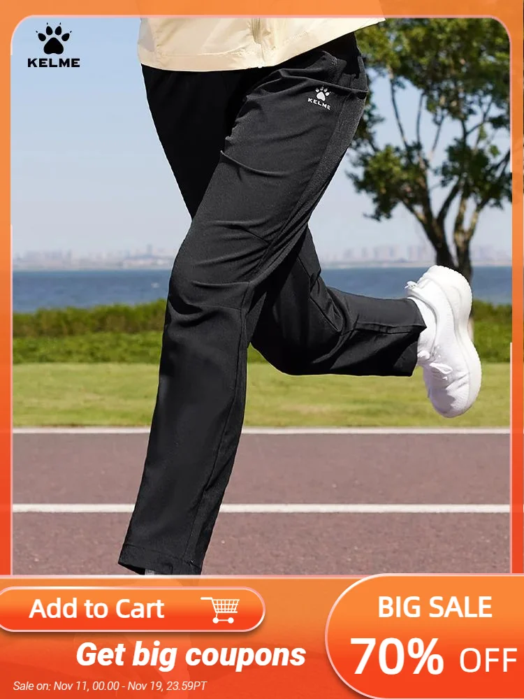 

KELME sports pants women thin section summer straight thin casual black running fitness pants