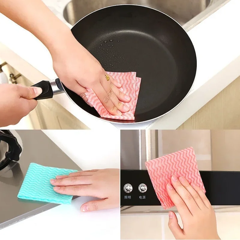 1 Packs of Practical Disposable Rags and Kitchen Absorbent Non-oily Loose Dishwashing Microfiber Cleaning Towels Cleaning Cloth