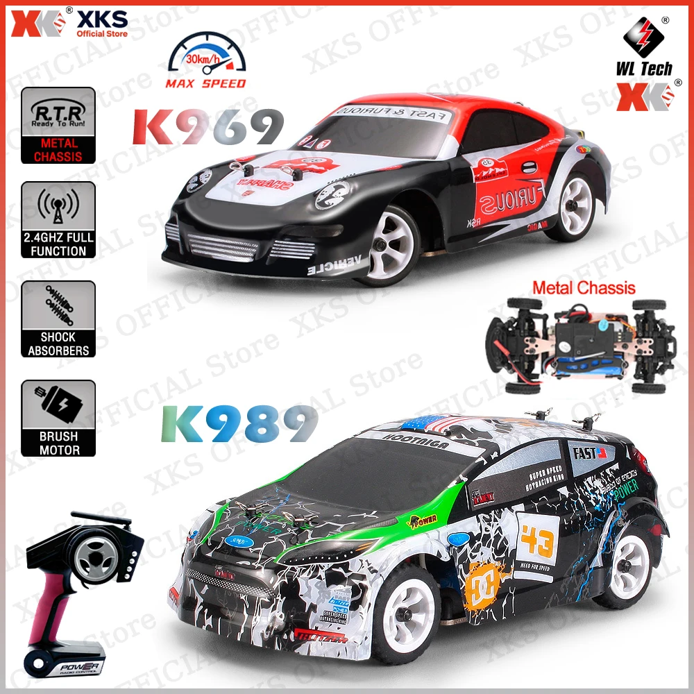 

Радиоуправляемая машинка XKS WLtoys K969 K989 Pro 1:28 4WD - высокоскоростной внедорожный дрифт на 2.4G, миниатюрная модель из сплава на пульте управления для детей, подарок